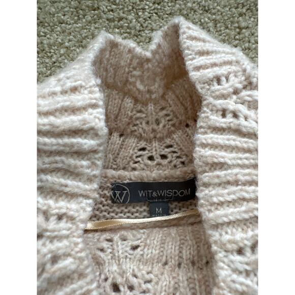 Wit & Wisdom Wide Shoulder Cropped Sweater L - Picture 3 of 5